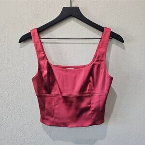 Aritzia Wilfred Shine Bustier In Rosy Red